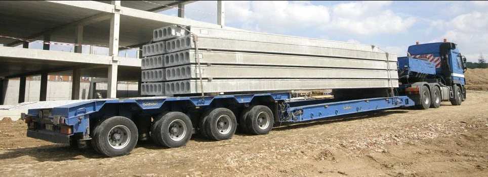 Перевозка ЖБИ изделий тралом