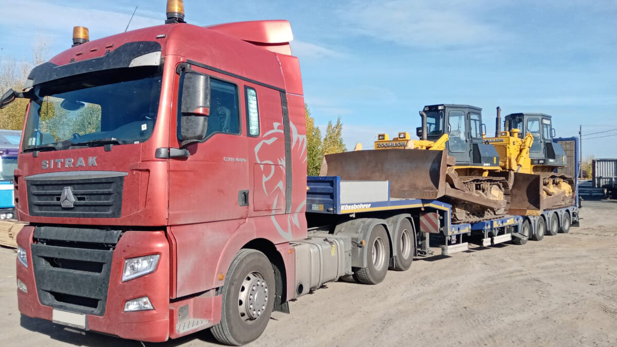 Перевозка дорожно-строительной техники тралом